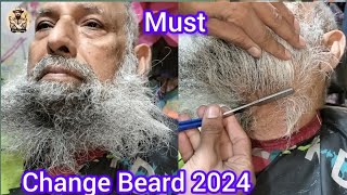 Beard styles💞For MenHow To USA🇱🇷 old Man Beard Cut styles Change 2024 in alihairdresser [upl. by Maryanne662]