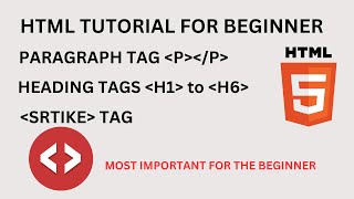 heading tag  paragraph tag  strike tag  html tutorials for beginner [upl. by Clarice950]