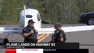 Plane lands on Hwy 53 in Douglas County [upl. by Chemar142]