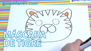 Cómo dibujar una máscara de tigre Disfraces para niños [upl. by Eecyak]