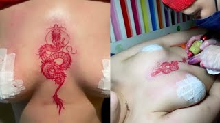 EP613  D  STERNUM TATTOO DRAGON 🐉 tattoo inkzentattoo trending [upl. by Meingolda]