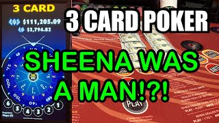 3 CARD POKER in LAS VEGAS SHEENA WAS A MAN [upl. by Koerlin]