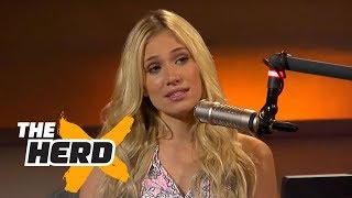 Kristine Leahy Some players flash female reporters in the locker room  THE HERD [upl. by Ihdin]