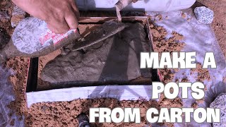 Make a pots from carton mold  easy to do at home [upl. by Piderit]