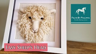 Fantastic FULL NEEDLE FELTING TUTORIAL  How To Recreate This Gorgeous Sheeps Head In A Frame [upl. by Griffiths83]