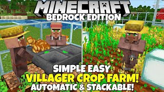 Minecraft Bedrock Automatic Villager CROP FARM Cheap amp Easy MCPE Xbox Ps4 PC [upl. by Vera]