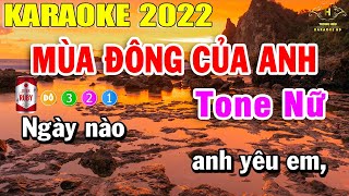 Mùa Đông Của Anh Karaoke Tone Nữ Nhạc Sống  Trọng Hiếu [upl. by Enelra259]