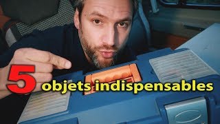 5 OBJETS INDISPENSABLES pour son VAN FOURGON AMÉNAGÉ ou CAMPING CAR  la minutes Voyage Voyages [upl. by Shiri]