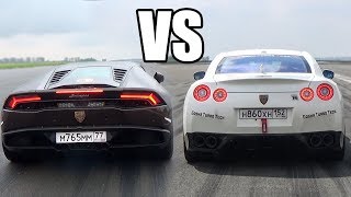 Nissan GTR R35 vs Lamborghini Huracan  LAUNCH CONTROL🚀🚀 [upl. by Redmond]