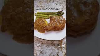 Smothered Pork Chops amp gravy yellow rice shorts [upl. by Sihunn]