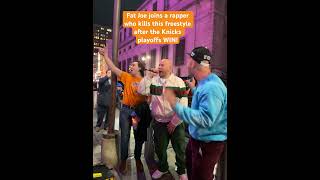 Fat Joe joins rapper outside MSG Knicks Playoffs BIg WIN koshadillz fatjoe nbaplayoffs [upl. by Orihakat530]