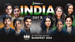 CHESS OLYMPIAD 2024 DAY 8  GUKESH VIDIT PRAGG ARJUN IN ACTION [upl. by Ainer]