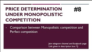 Comparison between Monopolistic competition and Perfect Competition  Part8  EK [upl. by Arv]