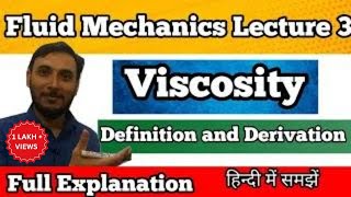 Viscosity Fluid mechanics  viscosity in hindi  viscosity Class 11  Viscosity derivation Hindi [upl. by Rett]