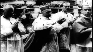 Cardinal Mindszenty in Hungary In New York American Legionnaires Parade CommunHD Stock Footage [upl. by Ainotahs]