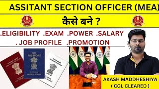 ASSISTANT SECTION OFFICER MEA JOB PROFILE  POWER SALARYPROMOTION  EXPLAIN BY AKASH MADDHESHIYA [upl. by Balmuth]