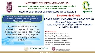 Examen de Grado de Maestro de nuestra alumna la C LOANA CARELI VIRAMONTES CONTRERAS [upl. by Chiles4]