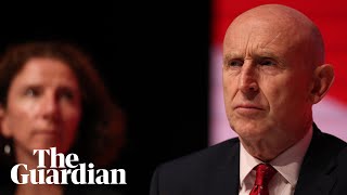 British defence minister John Healey addresses Labour Party conference – watch live [upl. by Akirderf]