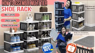 HOW TO ASSEMBLE MULTI TIER SHOE RACK  THE BEST SHIE RACK  HERLYN BATIN [upl. by Naenaj628]