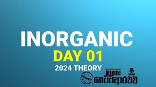 INORGANIC DAY 01  2024 THEORY [upl. by Farman175]