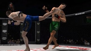 Bellator MM Onslaught  Fighters get pummeled into submission Gameplay 1080p [upl. by Ty]