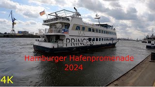 Hamburger 🛟🚢 Hafenpromenade 2024 4K [upl. by Barbur]