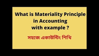 Materiality Principle EXPLAINED  By Saheb Academy [upl. by Budwig]