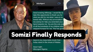 Somizi Responds to Mbongeni Ngema Message Screenshot Backlash  Good Evening Mr Mhlongo [upl. by Hguh496]