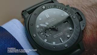 First look at the Panerai Submersible Marina Militare Carbotech PAM00979 [upl. by Ahtamat]