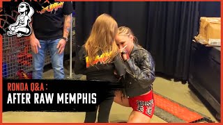 Ronda Rousey QampA  After RAW Memphis Sasha Banks Nia Jax amp the Royal Rumble [upl. by Sikram429]