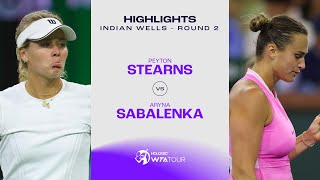 Peyton Stearns vs Aryna Sabalenka  2024 Indian Wells Round 2  WTA Match Highlights [upl. by Rebane483]