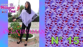 Como tejer el poncho N° 15 a crochet en punto arañas pequeñas para damas paso a paso fácil de tejer [upl. by Galang904]