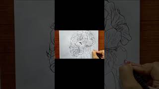 Drawing rhododendron  National flower of Nepal  How to draw Laligurans  Rhododendron art shorts [upl. by Etnohc]