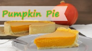 PUMPKIN PIE Rezept amerikanischer Kürbiskuchen mit Mürbeteig deutsch [upl. by Trauts]