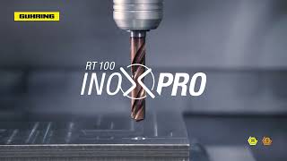 Guhring solid carbide drill RT 100 InoxPro – 50  higher feed rate in stainless [upl. by Greabe]