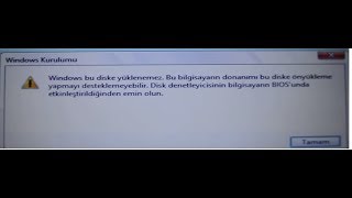 Disk Denetleyicisinin Bios dan Etkinleştiğinden Emin Olunuz Hatası Disk Controller is enabled Bios [upl. by Raffaello595]