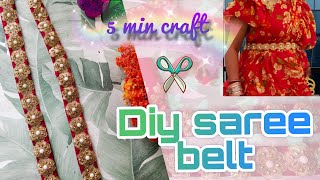 DIY Sareelehnga belt  5 minute craft  fabric belt [upl. by Cyma]