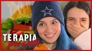 ANGIE VELASCO Y BRI DOMINGUEZ PRUEBAN LA SALSA MÁS PICANTE DEL MUNDO  TERAPIA PICANTE [upl. by Jaella916]