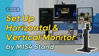 How to Set Up M141E Monitor with M1S4 Lifting Stand Horizontal ampVertical Display｜GeChic [upl. by Ahtram646]