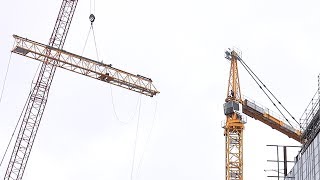 Disassembly of a tower crane as seen from below  We bid farewell to tower crane 2 [upl. by Cletis]