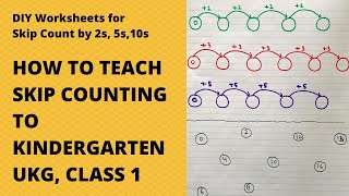 SKIP COUNTING FOR KINDERGARTEN UKG CLASS 1  Worksheets for Skip Count by 2s 5s 10s [upl. by Mit717]