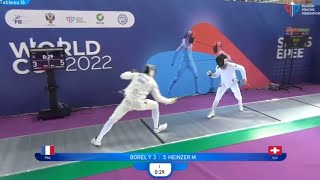 Highlights of Bout between Yannick Borel v Max Heinzer  T16  Sochi Fencing World Cup 2022  Epee [upl. by Otrebogad708]