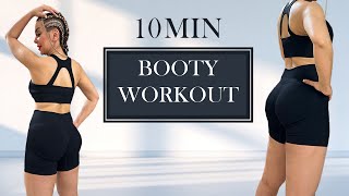 10 MIN BOOTY WORKOUT NO EQUIPMENT NO SQUAT NO LUNGES BEGINNER FRIENDLY katyfit [upl. by Atileda]