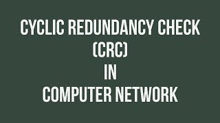 Cyclic Redundancy CheckCRCfor Error Detection amp Correction  Polynomial Example Computer Networks [upl. by Irved505]