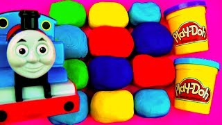 Play Doh Eggs N THOMAS Train Rides Peppa Pig Daisy Duck Frozen Disney Cars Toy Hello Kitty FluffyJet [upl. by Westley]