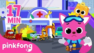 Ouch Where are you hurting  Car Hospital  Pinkfong Car Story [upl. by Byram262]