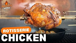 EASY DINNER  Rotisserie Chicken on the Weber Searwood Pellet Grill [upl. by Solracsiul]