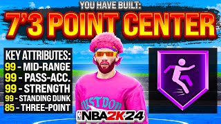 This 7’3 POINT CENTER has CRACKED NBA 2K24… DEMIGOD 73 ISO BUILD [upl. by Mello418]