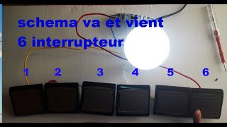 va et vient 6 interrupteurs 1 lampeطريقة تركيب مفتاح فيفيان يتحكم في المصباح من 6 اماكن مختلفة [upl. by Eiroj]