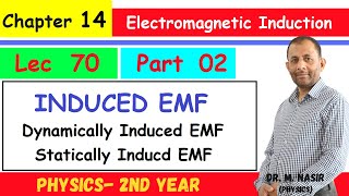 Induced EMF Dynamically amp Statically Induced EMF Ch14Part 2  PhysicsII ProfMNasir  LEC70 [upl. by Barbaresi]